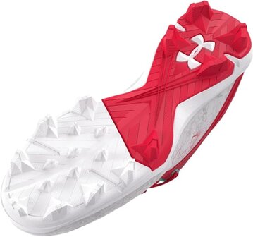 Under Armour Harper 8 Scarlet/White High Rubber Cleats Beeball