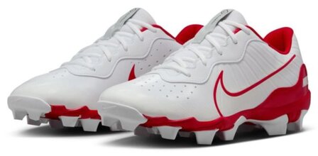 Nike Huarache 4 White/Scarlet Low Rubber Cleats Beeball