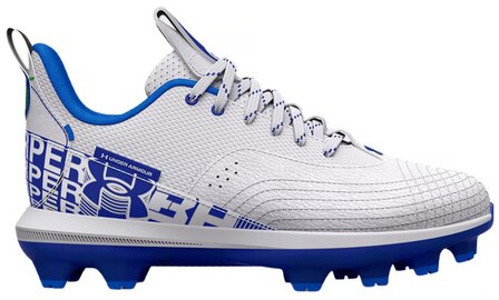 Under Armour Harper 7 White/Royal Low Rubber Cleats