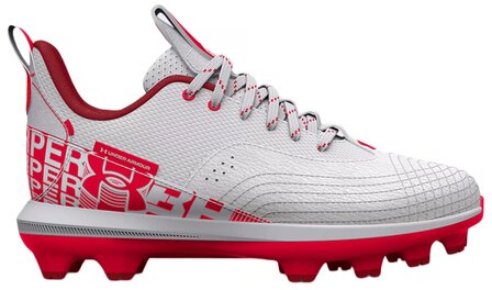 Under Armour Harper 7 White/Scarlet Low Rubber Cleats