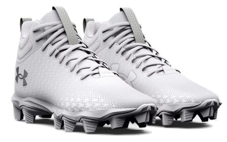 Under Armour Spotlight 3 White High Rubber Cleats Beeball