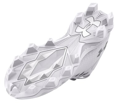 Under Armour Spotlight 3 White High Rubber Cleats Beeball