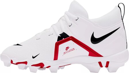 Nike Menace 3 White/Scarlet High Rubber Cleats Beeball