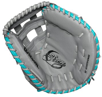 Wilson A500 Siren 32&quot; Catcher Glove Grey/Blue RHT