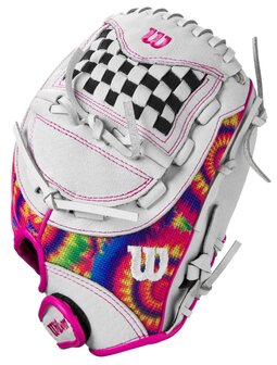 Wilson A440 11.5&quot; Youth Infield Glove White/Pink/Tie-Dye RHT