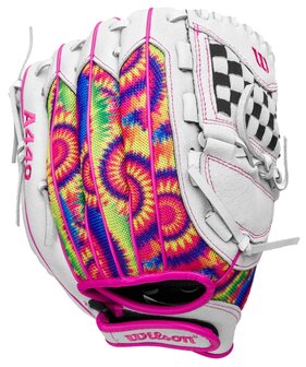 Wilson A440 11.5&quot; Youth Infield Glove White/Pink/Tie-Dye RHT