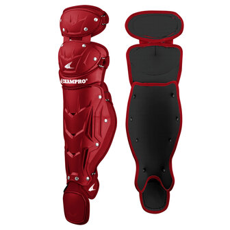 Champro Optimus MVP Double Knee Leg Guard Intermediate 14.5&quot; Scarlet