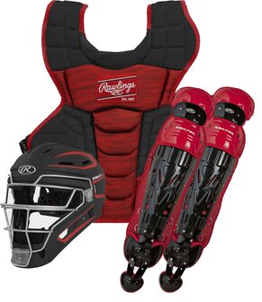 Rawlings Velo 2.0 Catcher Set Intermediate Black/Scarlet