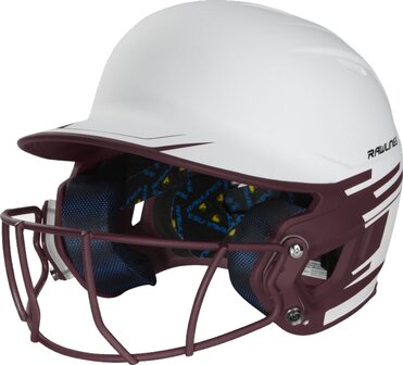 Rawlings Mach Ice Softball Batting Helmet Senior White/Maroon