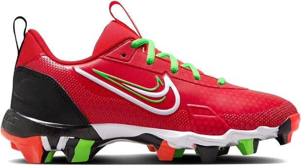 Nike Trout 9 Scarlet/Green Low Rubber Cleats Beeball