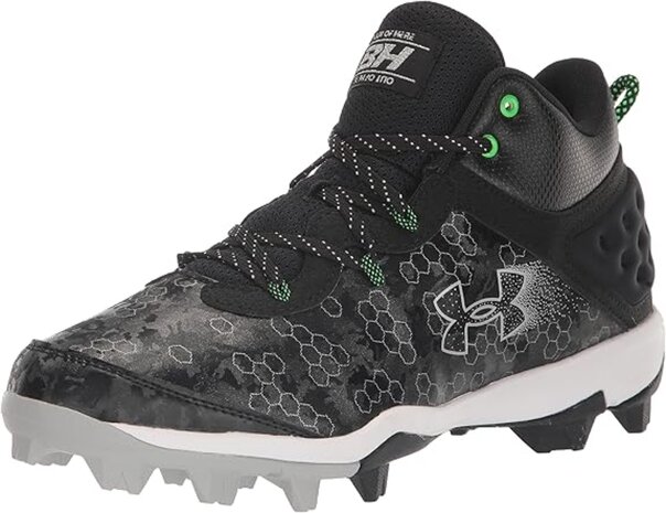 Under Armour Harper 8 Black/Green High Rubber Cleats Beeball