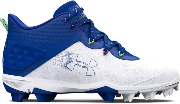 Under Armour Harper 8 Royal/White High Rubber Cleats Beeball