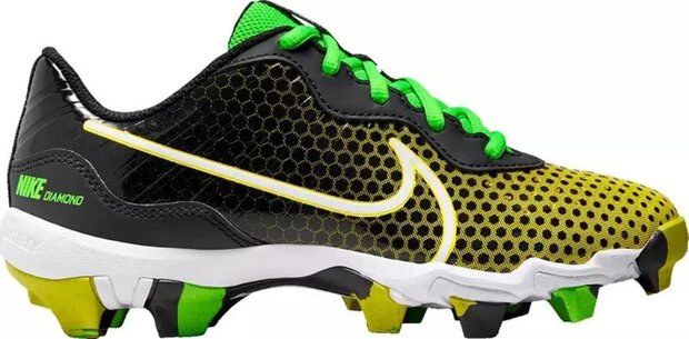 Nike Huarache 4 Black/Yellow Low Rubber Cleats Beeball