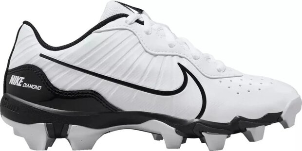 Nike Huarache 4 White/Black Low Rubber Cleats Beeball