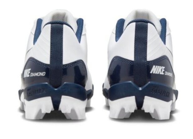 Nike Huarache 4 White/Navy Low Rubber Cleats