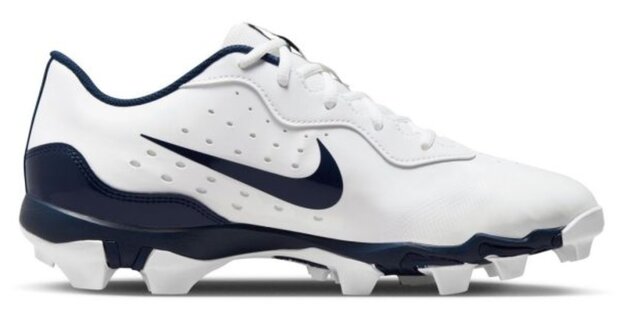 Nike Huarache 4 White/Navy Low Rubber Cleats