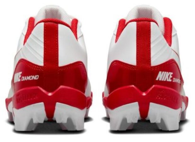 Nike Huarache 4 White/Scarlet Low Rubber Cleats Beeball