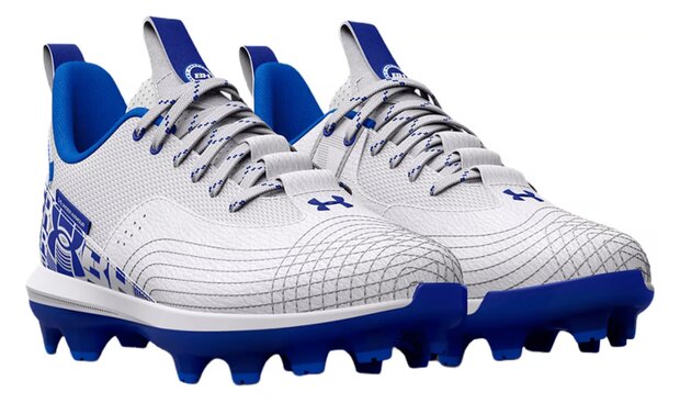 Under Armour Harper 7 White/Royal Low Rubber Cleats