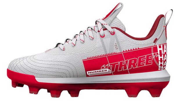 Under Armour Harper 7 White/Scarlet Low Rubber Cleats