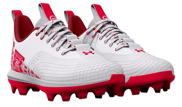 Under Armour Harper 7 White/Scarlet Low Rubber Cleats