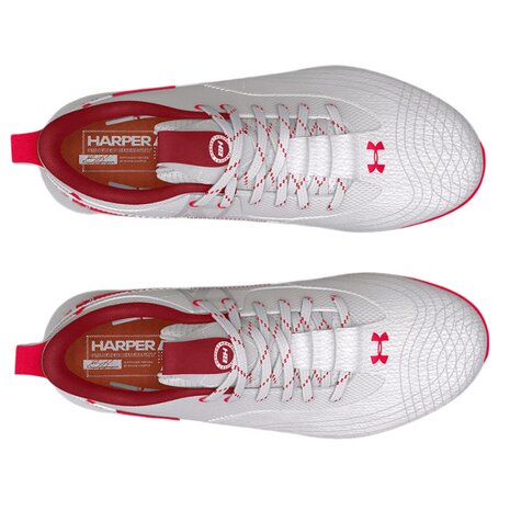 Under Armour Harper 7 White/Scarlet Low Rubber Cleats