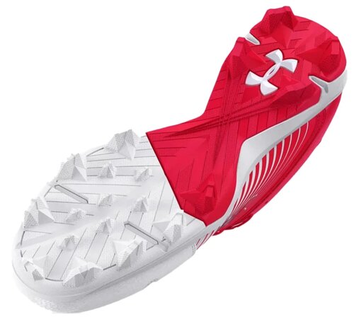 Under Armour Lead-Off Scarlet/White Low Rubber Cleats Beeball