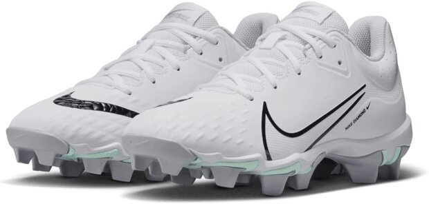 Nike Hyperdiamond 4 White Rubber Cleats