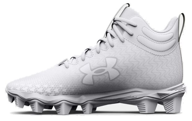 Under Armour Spotlight 3 White High Rubber Cleats Beeball