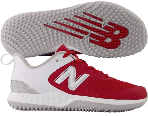 New Balance STVELOR3 Scarlet/White Turf Shoes