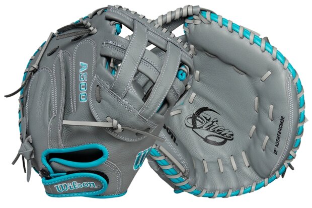 Wilson A500 Siren 32" Catcher Glove Grey/Blue RHT