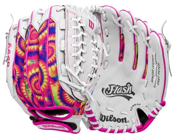 Wilson A440 12" Youth Outfield Glove White/Pink/Tie-Dye RHT