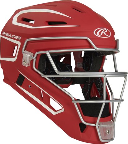 Rawlings Velo 2.0 Catchers Helmet Senior/Adult Scarlet