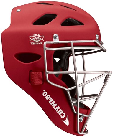 Champro Pro-Plus Matte Rubberized Catcher Helmet Adult Scarlet