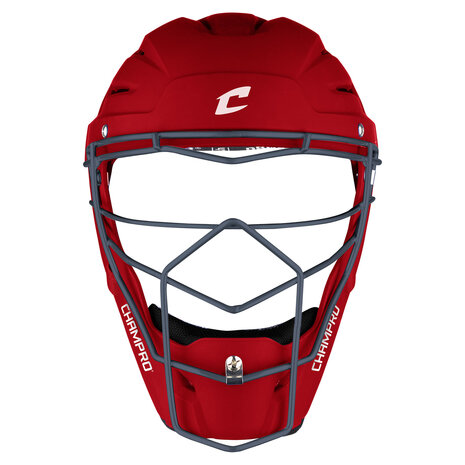 Champro Optimus Pro Rubberized Matte Catcher Helmet Adult Scarlet