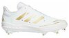 Adidas Afterburner 7 White/Gold Logo Metal Cleats