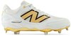New Balance L3000GS7 White/Gold Metal Cleats