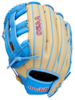 Wilson A450 12" Youth Outfield Glove Tan/Baby Blue/Red LHT