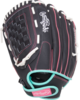 Rawlings Sure Catch Softball 12" Youth Glove Black/Mint/Pink LHT