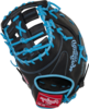 Rawlings R9 13" First Base Glove Black/Columbia Blue LHT