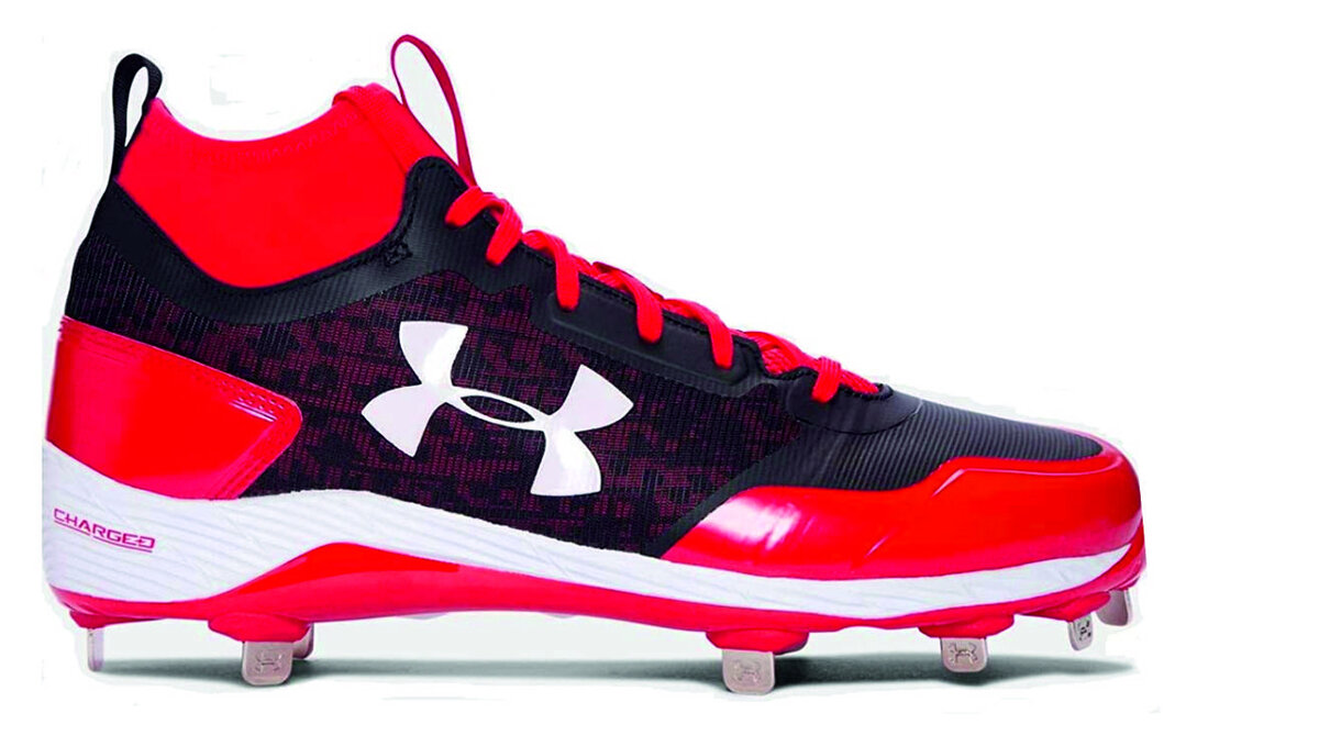 Under Armour Heater Scarlet High Metal Cleats