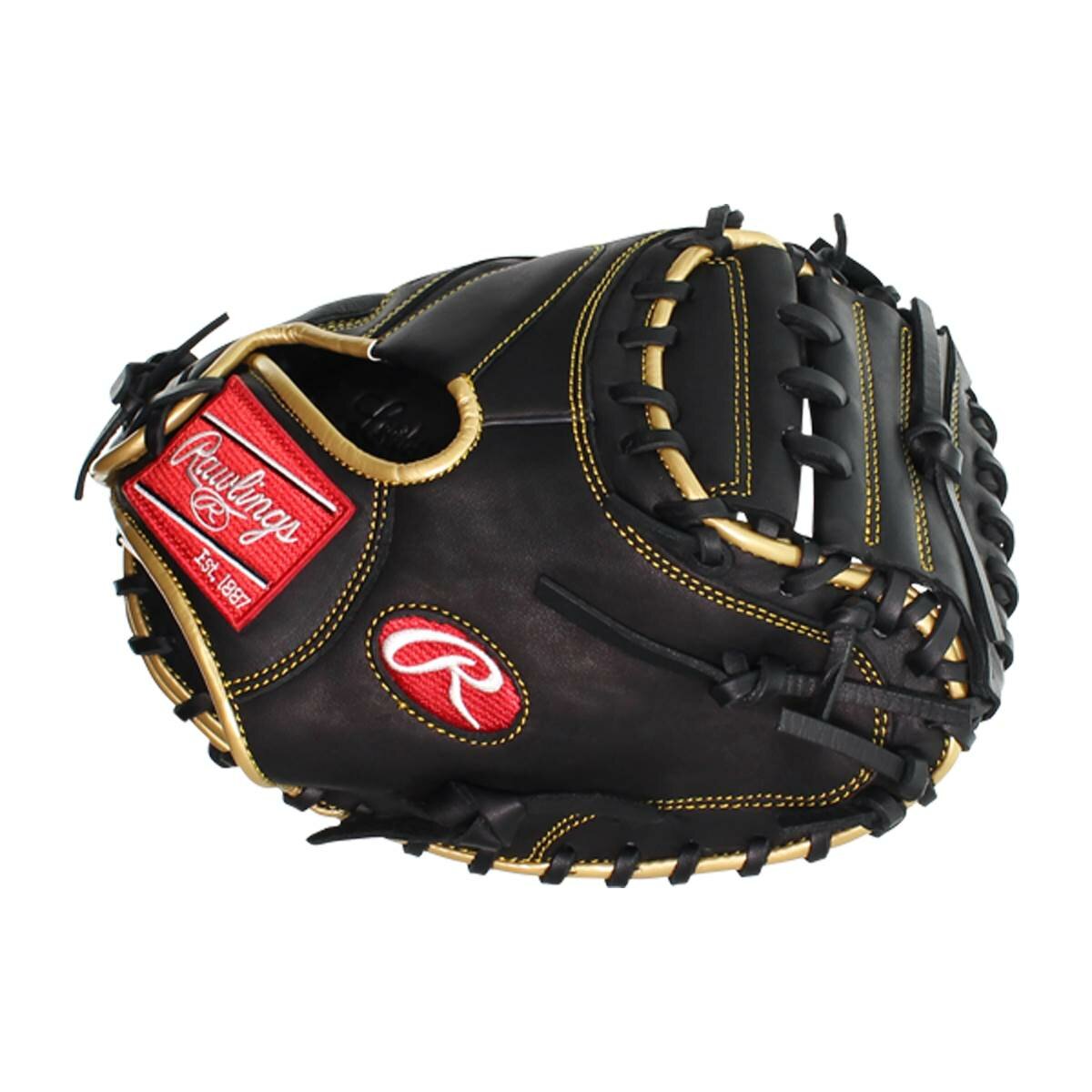 Rawlings R9 32.5" Catcher Glove Black/Gold RHT