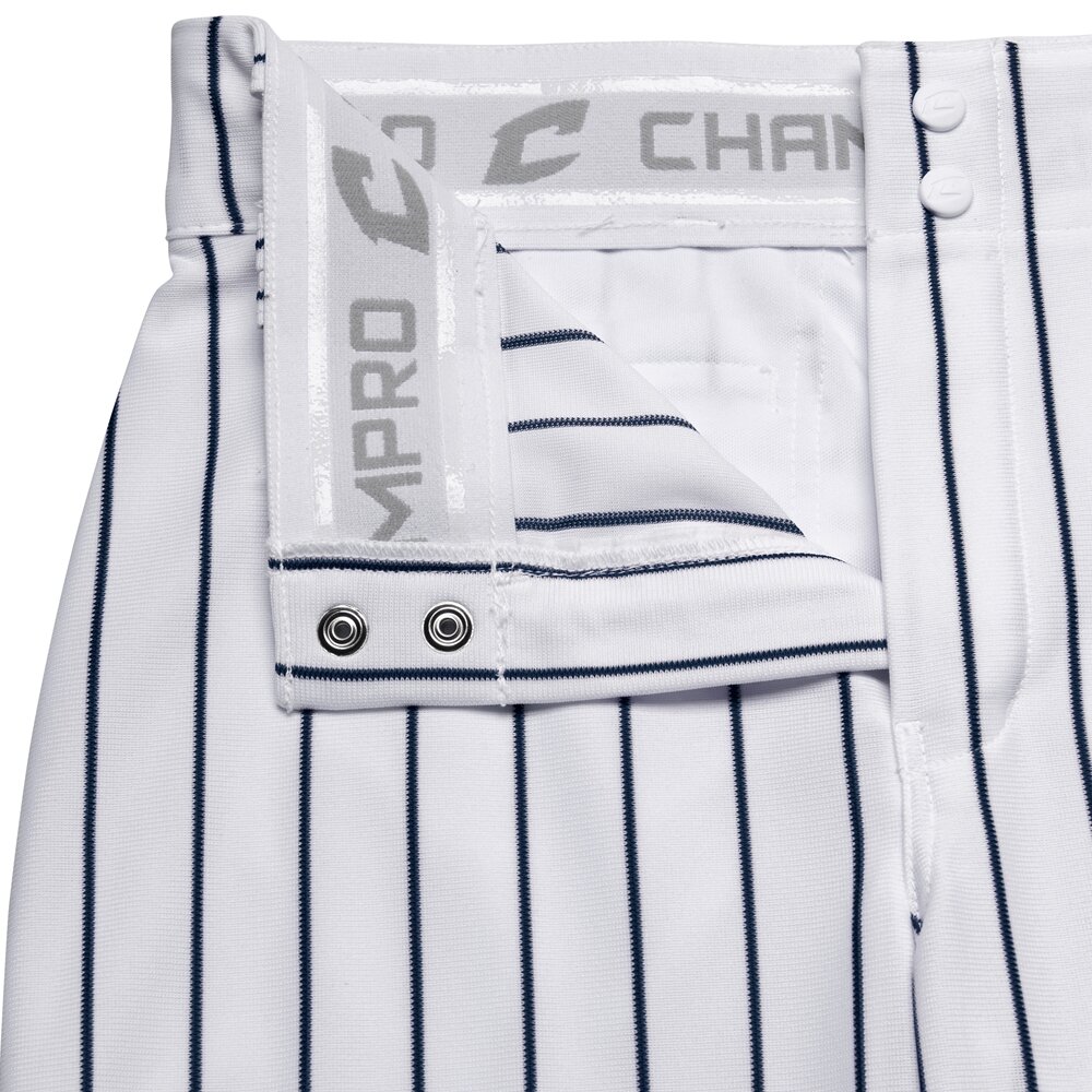 BP9UPIN - Champro Extra Long Open Bottom Pants Pinstripes White/Navy