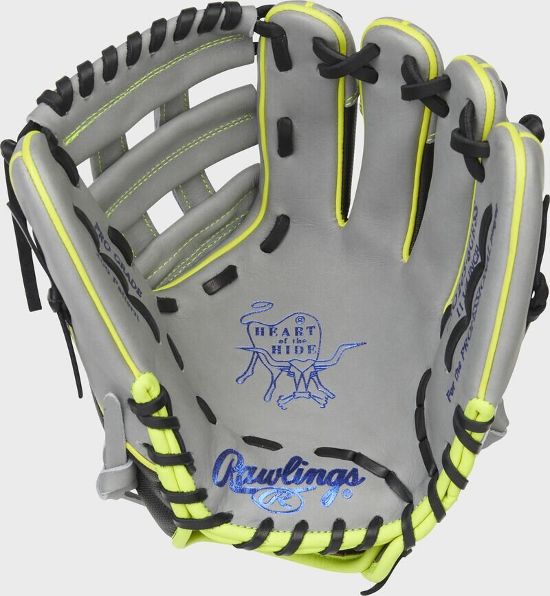 Rawlings Heart of the Hide 11.75" Infield/Pitcher Glove Gray/Black/Yellow RHT