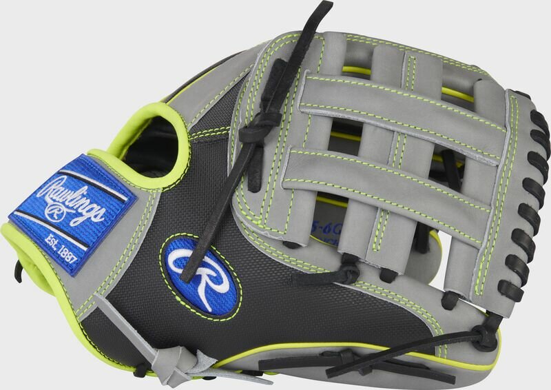 Rawlings Heart of the Hide 11.75" Infield/Pitcher Glove Gray/Black/Yellow RHT