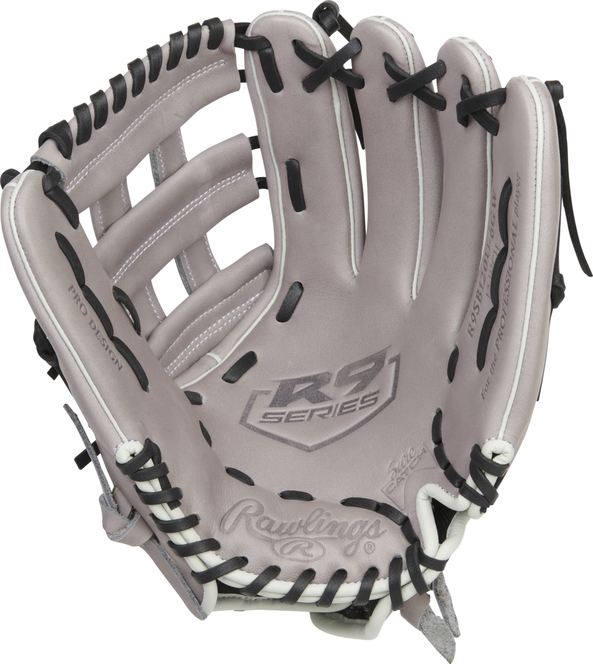 Rawlings R9 Softball 12" Infield Glove Gray/Black RHT