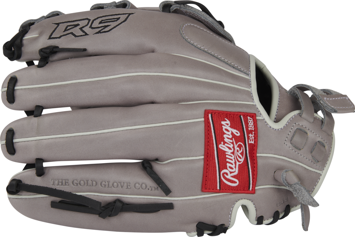 Rawlings R9 Softball 12" Infield Glove Gray/Black RHT