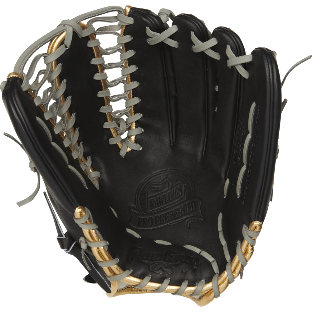 Rawlings Pro Preferred 12.75" Outfield Glove Black/Gray RHT