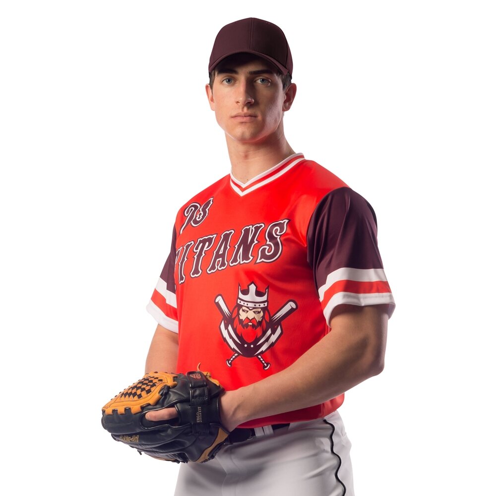 V neck sublimatie Baseball/softball jersey