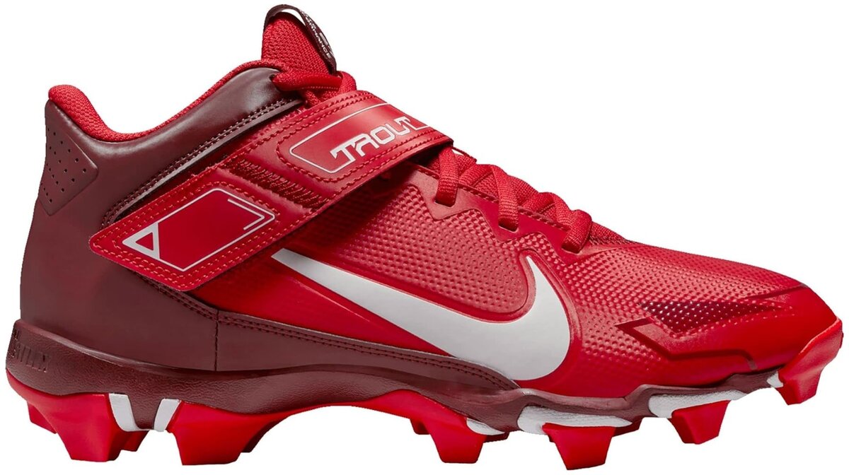 Nike Trout 8 Scarlet High Rubber Cleats