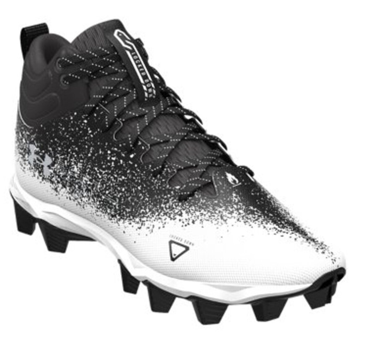 Under Armour Spotlight 2 Black/White High Rubber Cleats Beeball